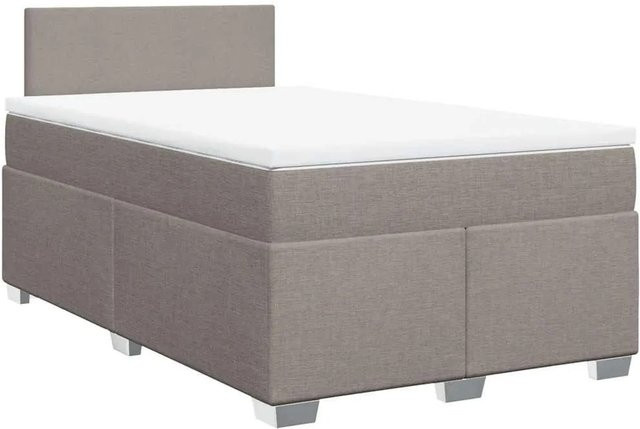 vidaXL Boxspringbett mit Matratze Taupe B/T: 120 x 190 cm Hybrid-Konstruktion mit Taschenfederkern - Bild 1