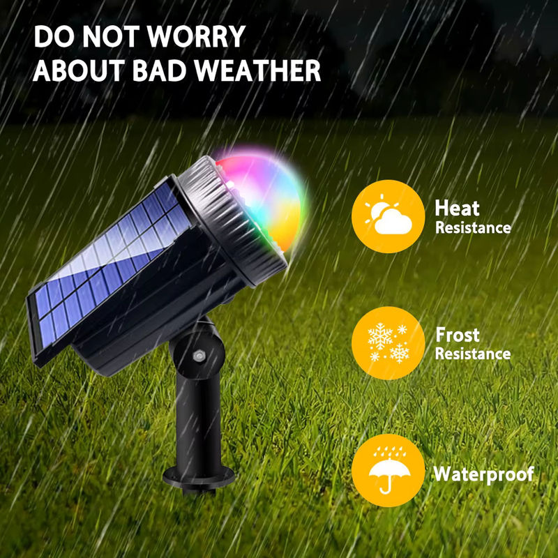 UMEXUS RGB Solar-LED-Spotlights in Schwarz, verstellbare wasserdichte Außenbeleuchtung für Garten, Terrasse und Gehweg - Bild 6