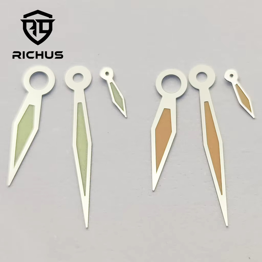 RICHUS Uhrzeiger, Silber Gold Roségold, grün leuchtend, Unisex - Bild 1