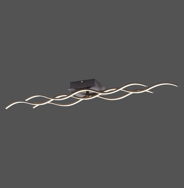Just Light LED-Deckenleuchte Wave in Schwarz aus Stahl, B: 97,5 cm, H: 16 cm - Bild 1