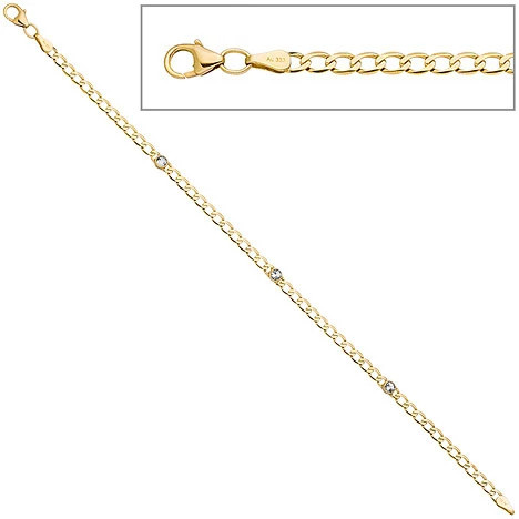 Colfem Armband 333 Gelbgold, Blautopas, Unisex, 19 cm - Bild 1