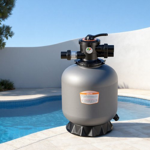 VEVOR Sandfiltersystem für Aufstellpools mit 7-Wege-Multiventil, Durchflussrate 151,4 LPM, Durchmesser 457,2 mm - Bild 1