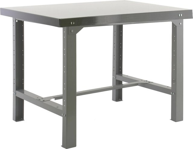 PROREGAL Werkbank Buffalo aus Metall in Grau mit einer Traglast von 600 kg, H x B x T: 83 x 150 x 73 cm - Bild 1
