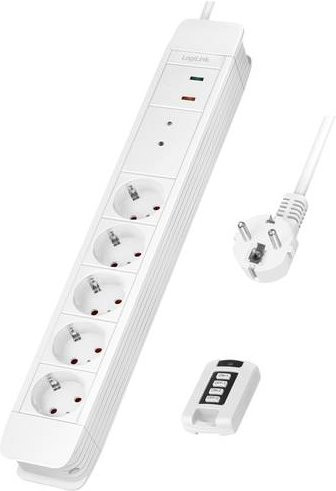LogiLink LPS402 Funk-Steckdosenleiste mit Schutzkontakt in Weiß - Bild 1