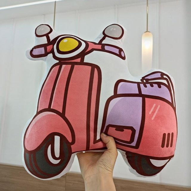 Kidsly Cartoon Motorrad Plüsch Spielzeug, Rosa, ab 14 Jahre - Bild 1