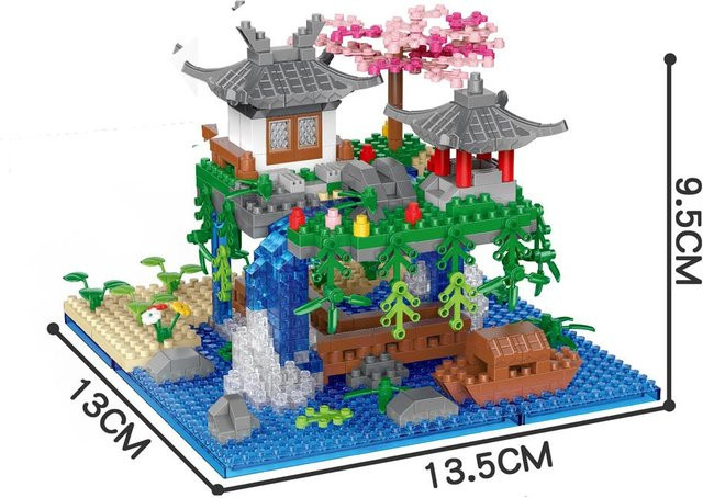 Linyi toy Bausteine Pfirsich Blüte Teich, mit LED, ab 14 Jahren - Bild 1