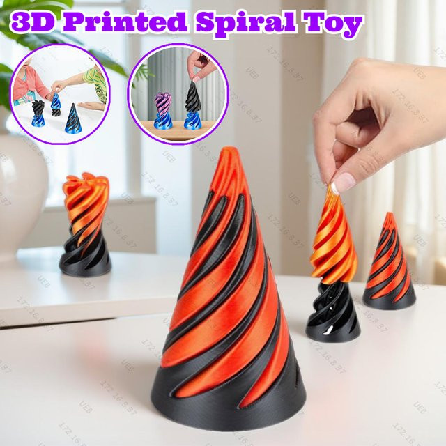 APWIKOGER 3D-gedrucktes Spiral-Kegel-Spielzeug mit unmöglicher Pyramiden-Illusion in Rot und Schwarz - Bild 1