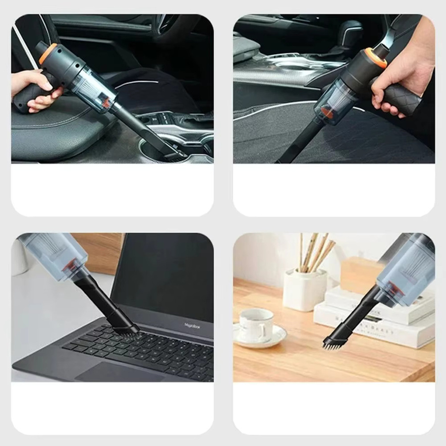 Kabelloser Hochleistungs-Handstaubsauger für Auto und Zuhause, 120 W, Schwarz, Wiederaufladbar - Bild 5