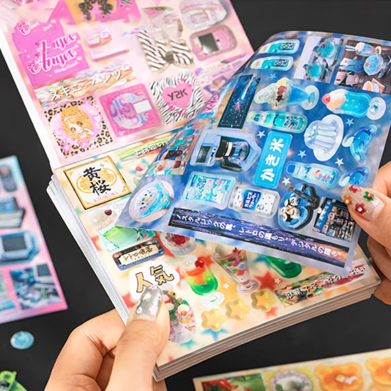 Mr.Paper Y2K Retro Glitzer-Stickerbuch mit 20 Blatt in Multicolour für Journal Scrapbooking und DIY Deko - Bild 2