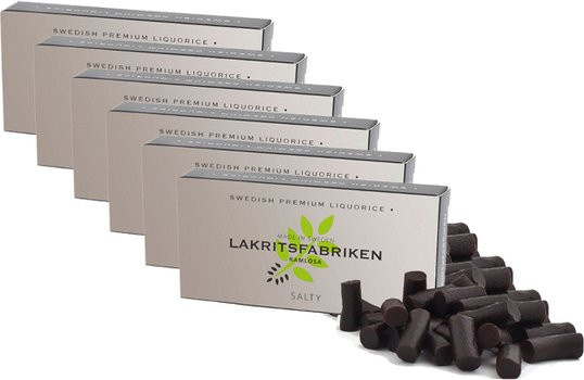 Lakritsfabriken Salziges Lakritz 6 x 40 g - Bild 1