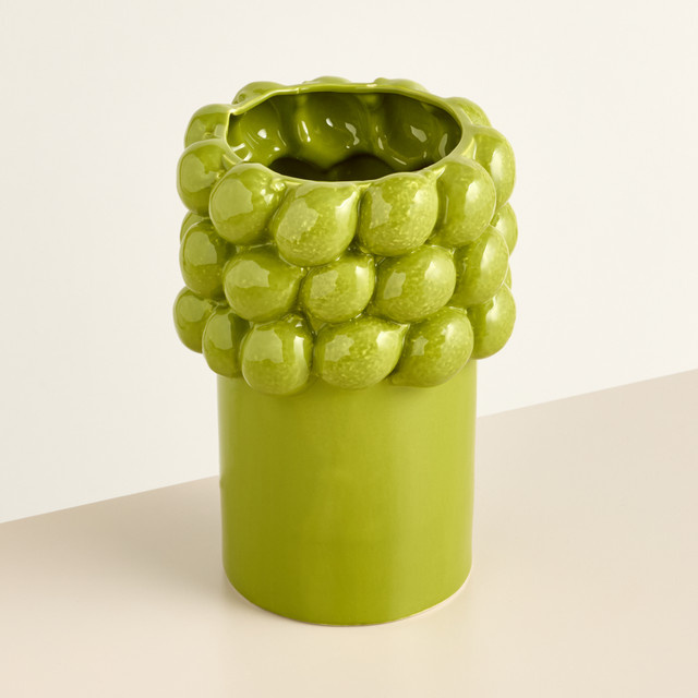 Keramik Vase BLUME2000 in Grün für den Tisch, Höhe: 25,5 cm - Bild 1