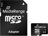 MediaRange microSDHC Speicherkarte Class 10, 8 GB, Schwarz - Bild 1