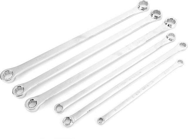 6-teiliges Aimo Dodecagon Ringschlüssel Set aus Stahl in Weiß für Autoreparaturen mit Pentalobe Doppelkopf und Verlängerung - Bild 1