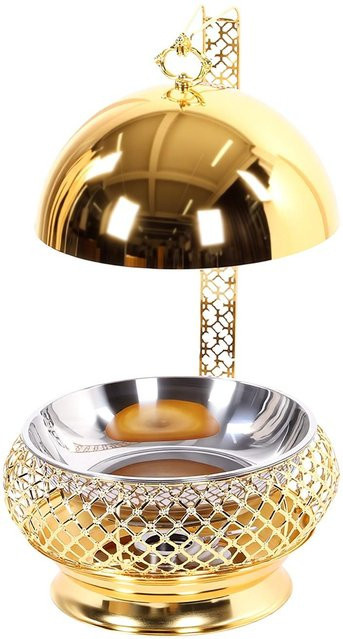 Fishine Chafing Dish Buffet aus Edelstahl in Gold, rund, 8 l - Bild 1