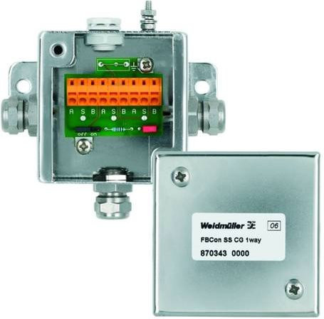 Weidmüller FBCON SS CG 1WAY Sensor/Aktorbox passiv PROFIBUS-PA Standardverteiler aus Edelstahl in Silber - Bild 1