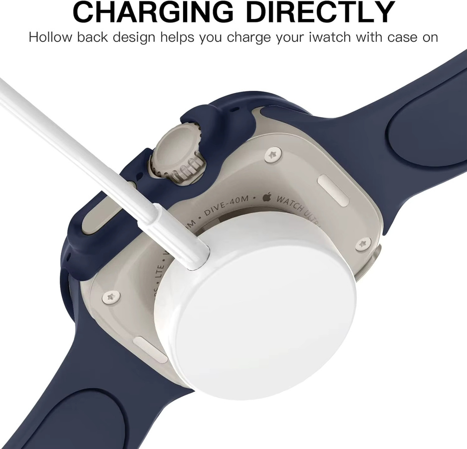 SAMUTAX Hülle für Apple Watch Ultra 2, 49 mm, Silikon, Silber, Unisex - Bild 5
