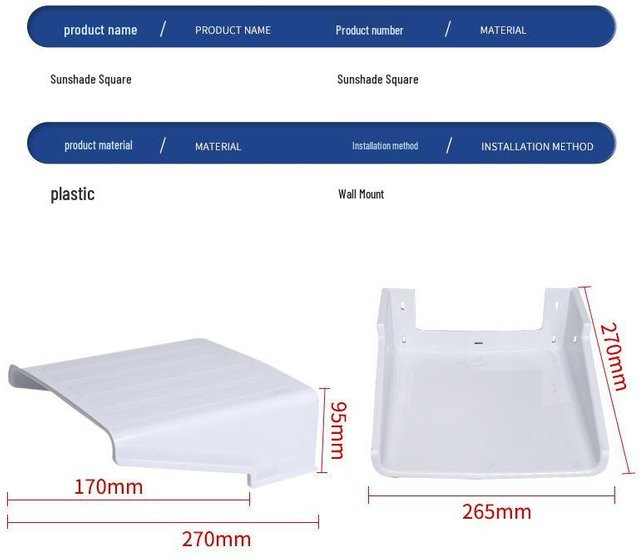 GearUp AutoMoto Square Sun Shade Sonn- und Regenschutzabdeckung für Außenkameras in Weiß - Bild 1