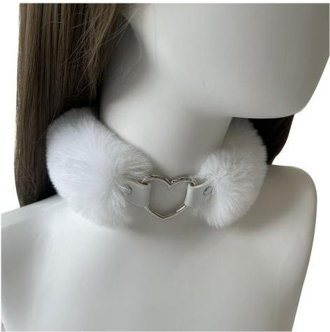 CoralReef Choker-Halskette, Legierung, Kunstpelz, Weiß, Unisex - Bild 1