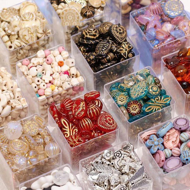 LNMBII Lampwork-Perlen, Acryl, mehrfarbig, Vintage - Bild 1