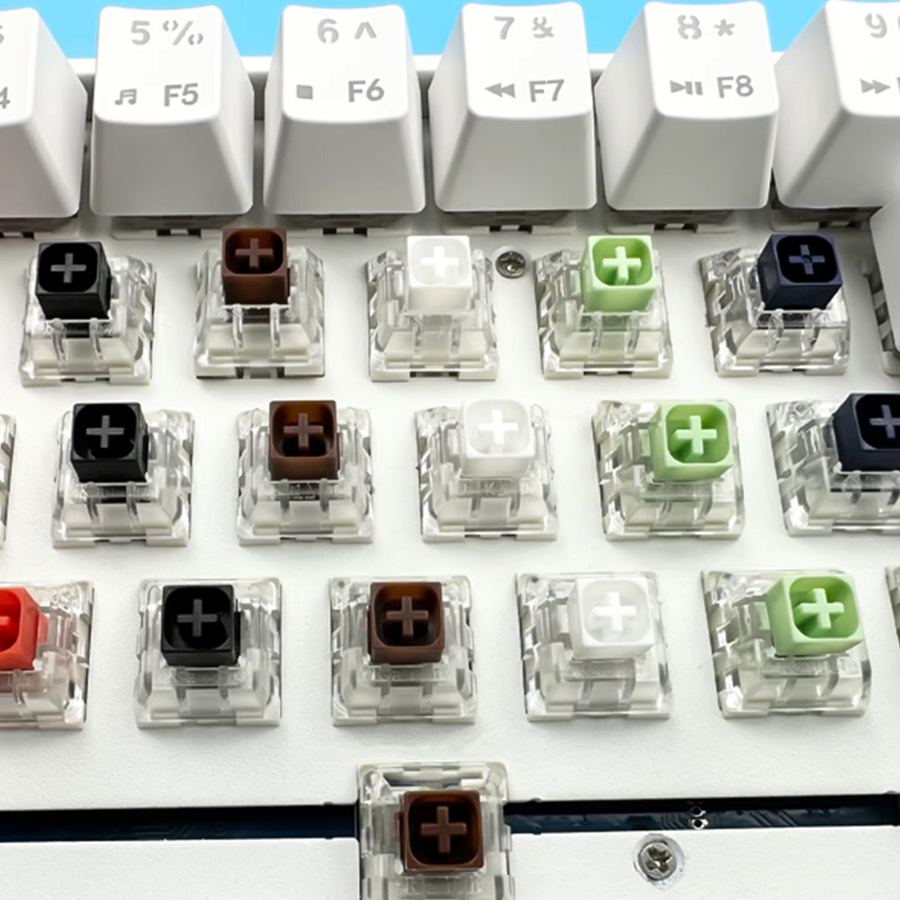 KBDiy & Kailh Box White Switch Mechanische Tastaturschalter, 3-Pin Clicky, 45gf, wasserdicht und vorgeschmiert, Farbe: Weiß - Bild 2