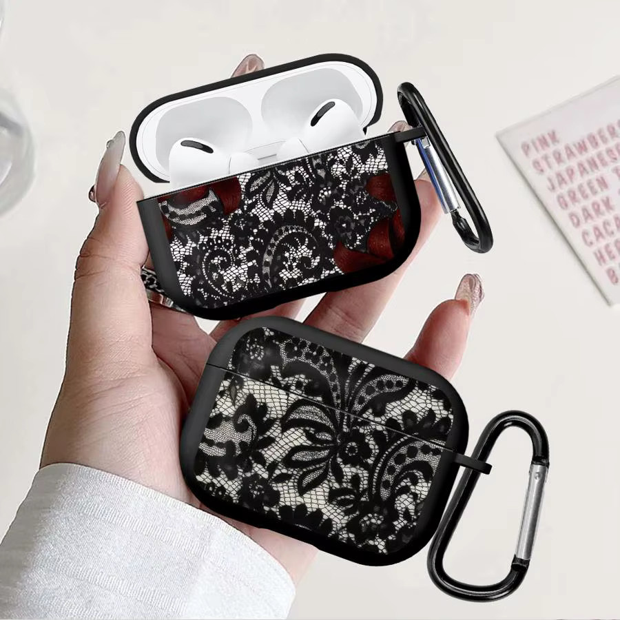Schutzhülle mit Lace Flower Design für Apple AirPods Pro 1 2 3 und AirPods 4 - Bild 4