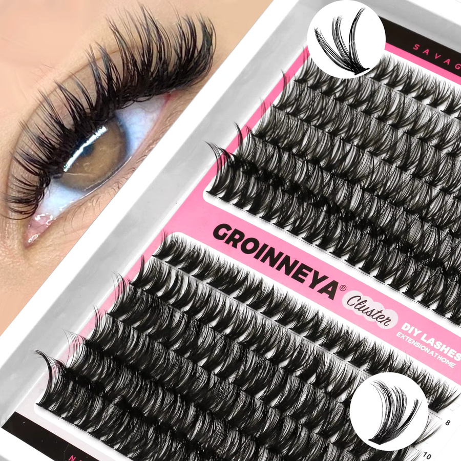 GROINNEYA DIY Wimperncluster 5D Wispy Einzelwimpern, Unisex - Bild 2