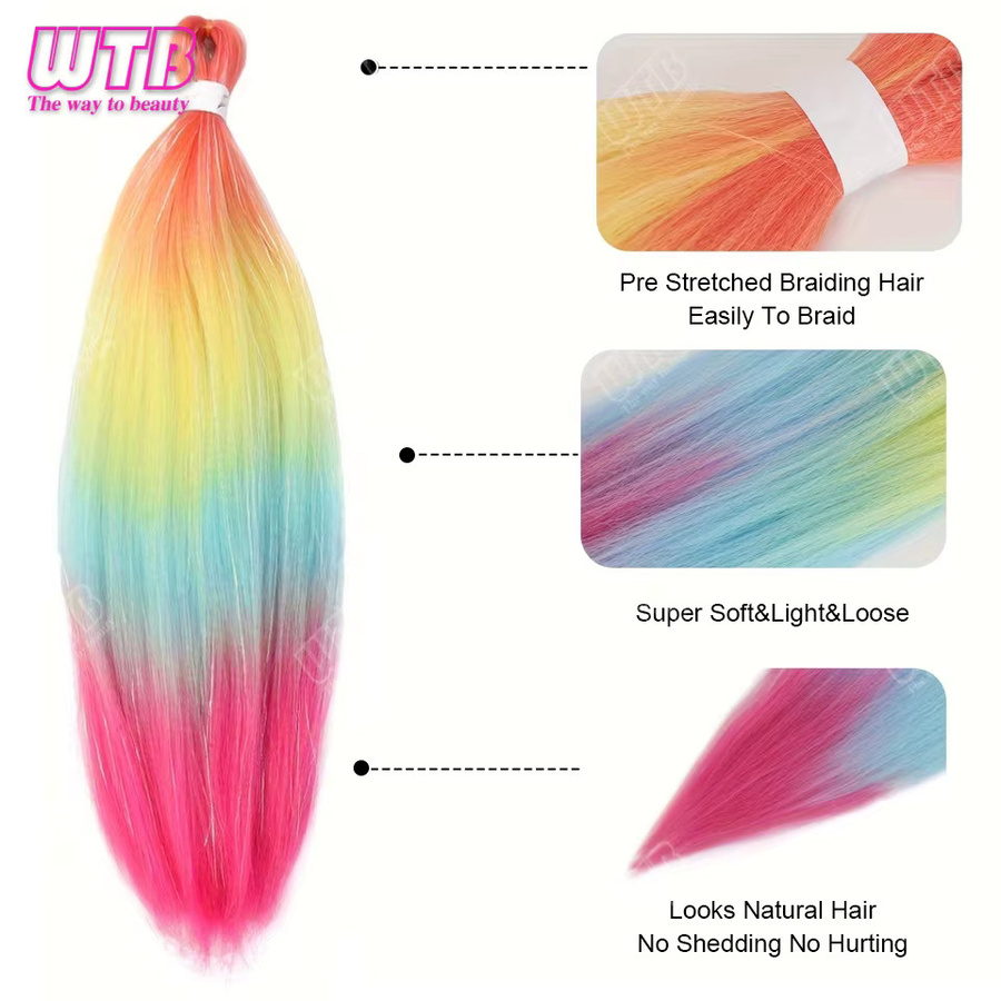 WTB Box Jumbo Zöpfe, 26 Zoll, synthetisch, Ombre Regenbogen, Damen - Bild 3