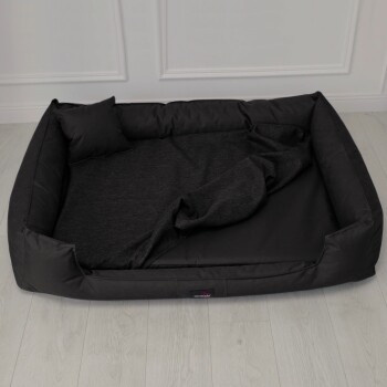Tierlando GOOFY Orthopädisches Hundebett aus Polyester mit abnehmbarem Matratzenschoner, Schwarz, B/T/H: 90 x 75 x 22 cm - Bild 3