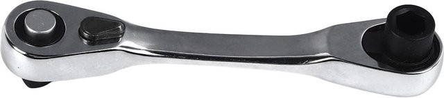 OutsideWorld Mini Doppelkopf Ratsche 1/4 Zoll mit 72 Zähnen aus Metall in Grau/Silber - Bild 1