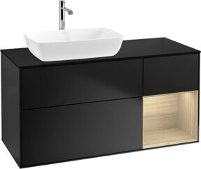V&B Waschtischunterschrank Finion mit Wandbeleuchtung in Blau Lackiert, Breite: 120 cm, Tiefe: 50,1 cm, Höhe: 50,1 cm - Bild 1