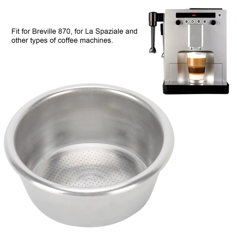Qiilu Edelstahl Kaffee Filter Korb 53mm für Espresso Siebträger in Silber - Bild 2