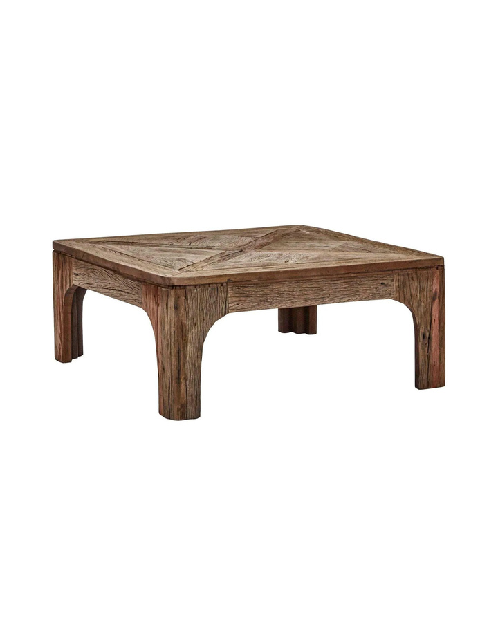 House Doctor Couchtisch aus Holz in Braun mit geometrischem Muster, quadratisch, B/T: 80 x 80 cm - Bild 1