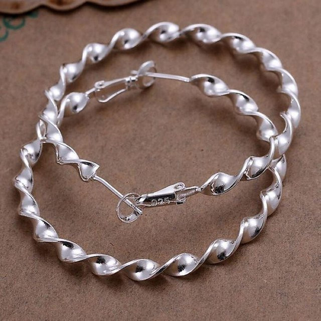 Creolen 925 Silber, 4,5 cm, Damen - Bild 1