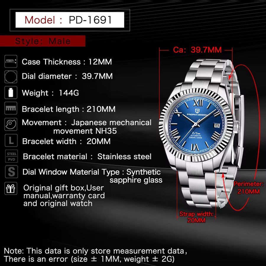 PAGANI DESIGN Taucheruhr, Automatik, Edelstahl, Saphirglas, Herren - Bild 6