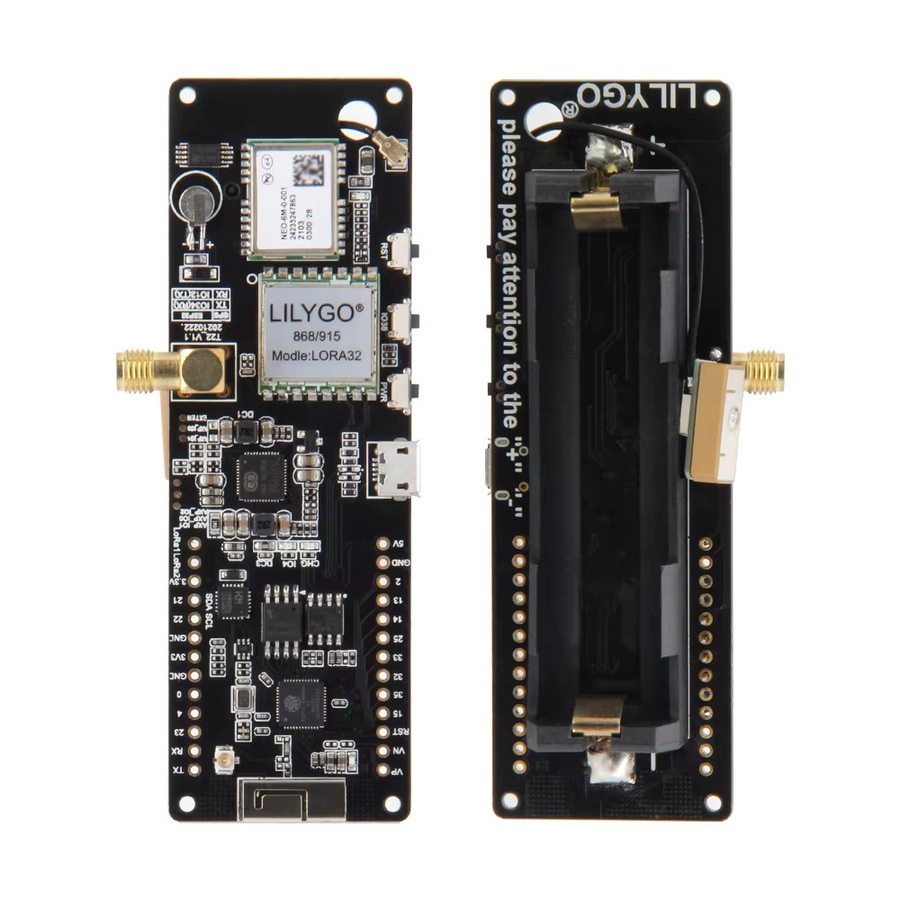 LILYGO TTGO Meshtastic T-Beam V1.2 ESP32 LoRa Entwicklungsboard mit WiFi, Bluetooth, GPS und OLED Display in Schwarz - Bild 2