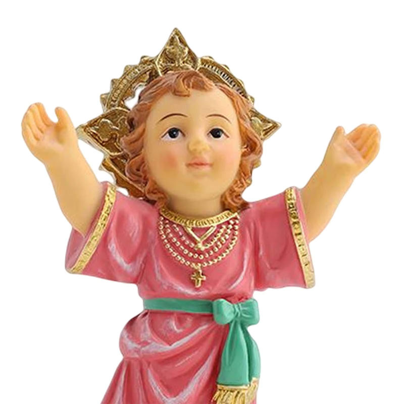 Kesoto Religiöse Jesus Statue Divino NiñO als katholisches Ornament in Rosa aus Kunstharz - Bild 5