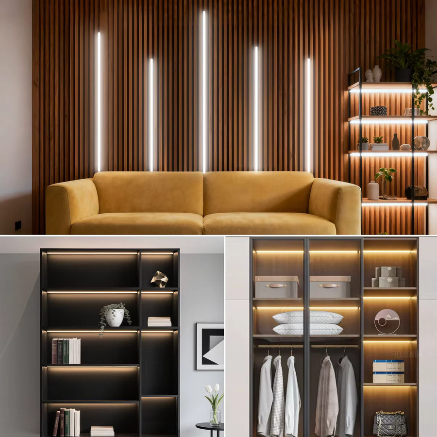 Gyarfas Neon COB LED-Streifenlicht Set mit dimmbarer Holz-Touch-Schalter, weiß, wasserdichtes Silikon-Klebeband - Bild 5