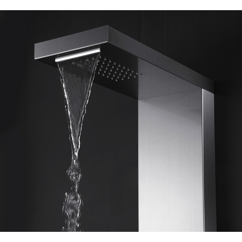 Marwell Duschpaneel Enya aus Aluminium in Braun, Höhe: 125 cm, Breite: 15 cm - Bild 3