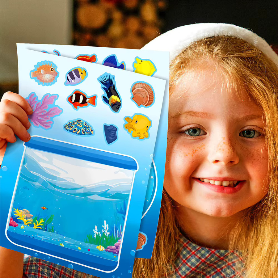 Charile Aquarium-Puzzle-Aufkleber, Meerestiere, 6-teiliges Set - Bild 3