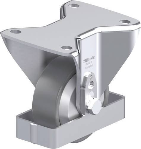 Blickle Stahlblech-Bockrolle BH-PO 100KA-3-ELS-FA-FS in Silber/Grau mit 100mm Rad-Durchmesser und 280kg Tragfähigkeit - Bild 1