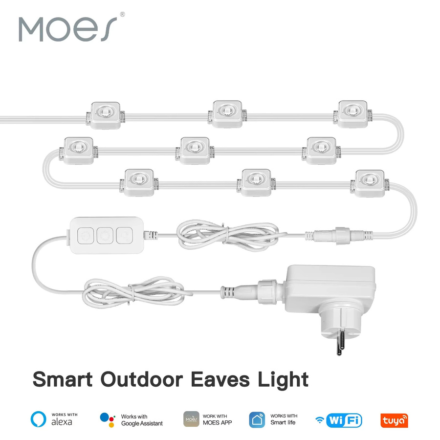 MOES Tuya WiFi Smart LED Lichterkette für Außen, IP67 Wasserdicht, RGB Multicolour mit RF Fernbedienung, kompatibel mit Alexa und Google Assistant - Bild 6