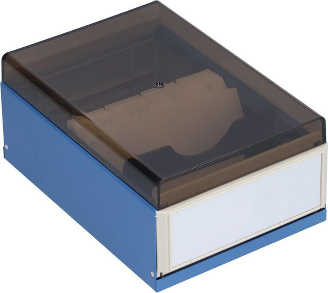 KW-trio Karteikartenhalter Aufbewahrungsbox aus Kunststoff in Blau - Bild 1