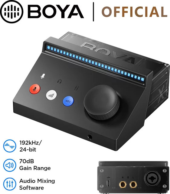 BOYA Caster X1 Professioneller Audio-Mixer Mehrkanal-Soundkarte und Podcast-Konsole für Live-Streaming-Aufnahmen in Schwarz oder Weiß - Bild 1