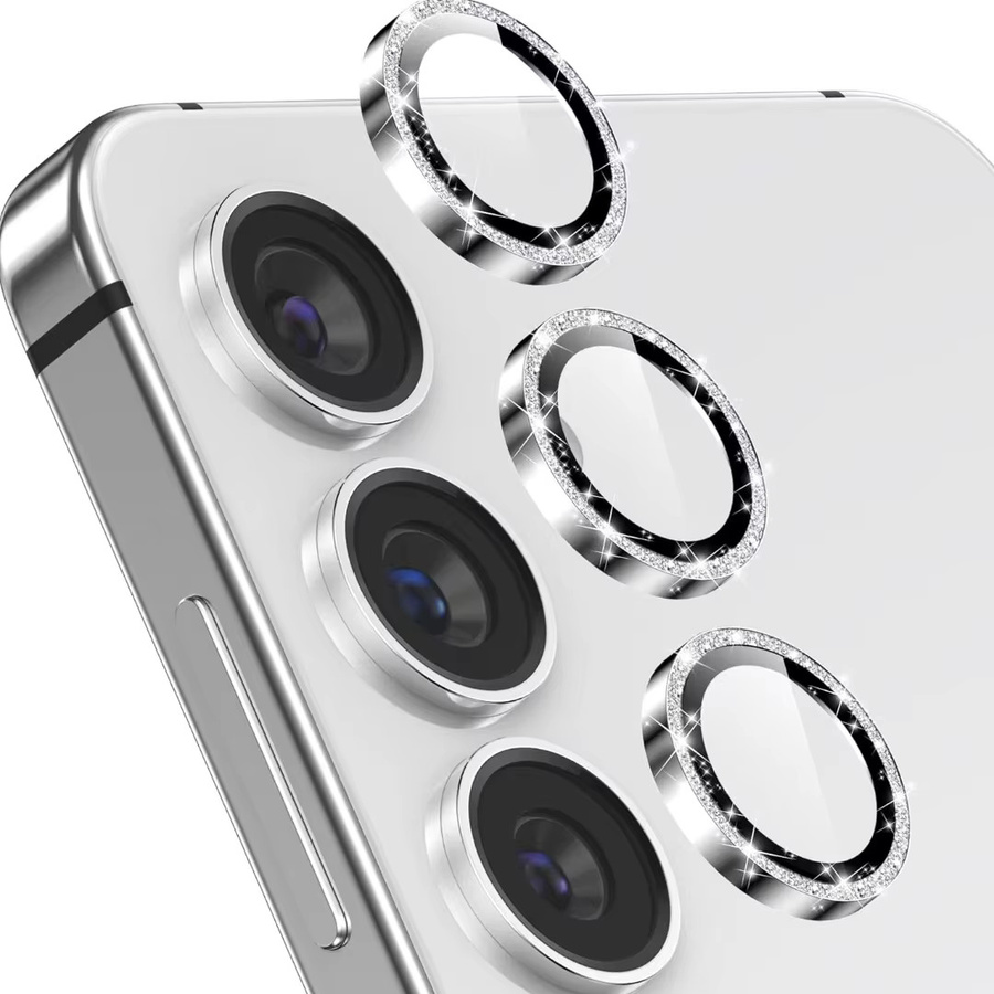 Glitzer Kameraobjektivschutz aus Glas für Samsung Galaxy S26 S25 S24 S23 Ultra FE Plus A55 A35 A54 A16 A15 in Silber, 5 oder 3 Stück pro Packung - Bild 5