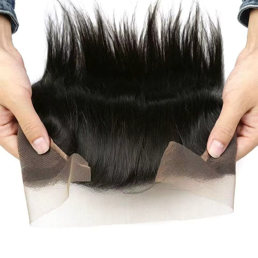 Linhua 13x4 Spitzen-Frontal, Echthaar, glatt, brasilianisches Haar - Bild 2