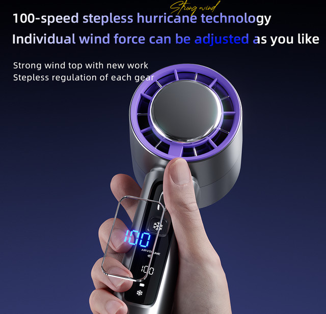 RESUXI Handheld Elektrischer Ventilator mit Semiconductor Kühlung, Tragbarer USB High-speed Fan, 4000 mAh Akku, Schwarz - Bild 1