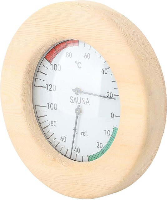 TOMTOP JMS Sauna Hygrothermograph 2 in 1 Wandmontiert in Beige zur Echtzeit-Überwachung von Temperatur und Luftfeuchtigkeit - Bild 1