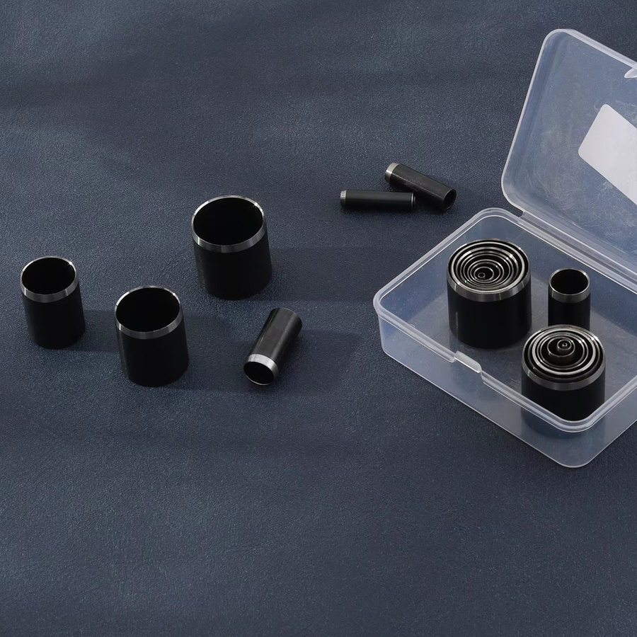 15-teiliges Lochstanz-Set aus Metall in Schwarz für Leder und DIY-Handwerk mit Lochstanzer und Schneidern von 1 bis 15 mm - Bild 4