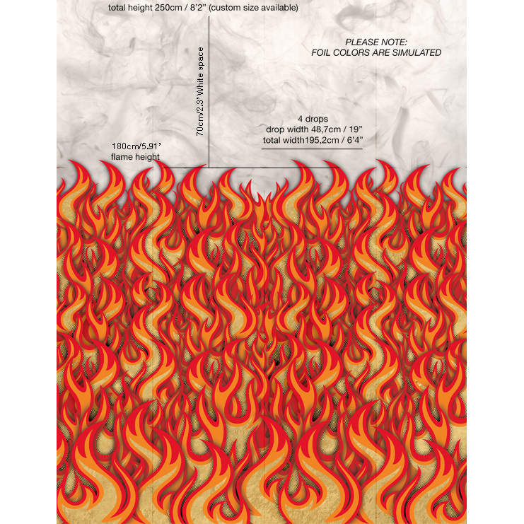 NLXL Mural Job on Fire - JOB-11 Wandbild in Rot und Gelb mit abstraktem Grafikdesign - Bild 1