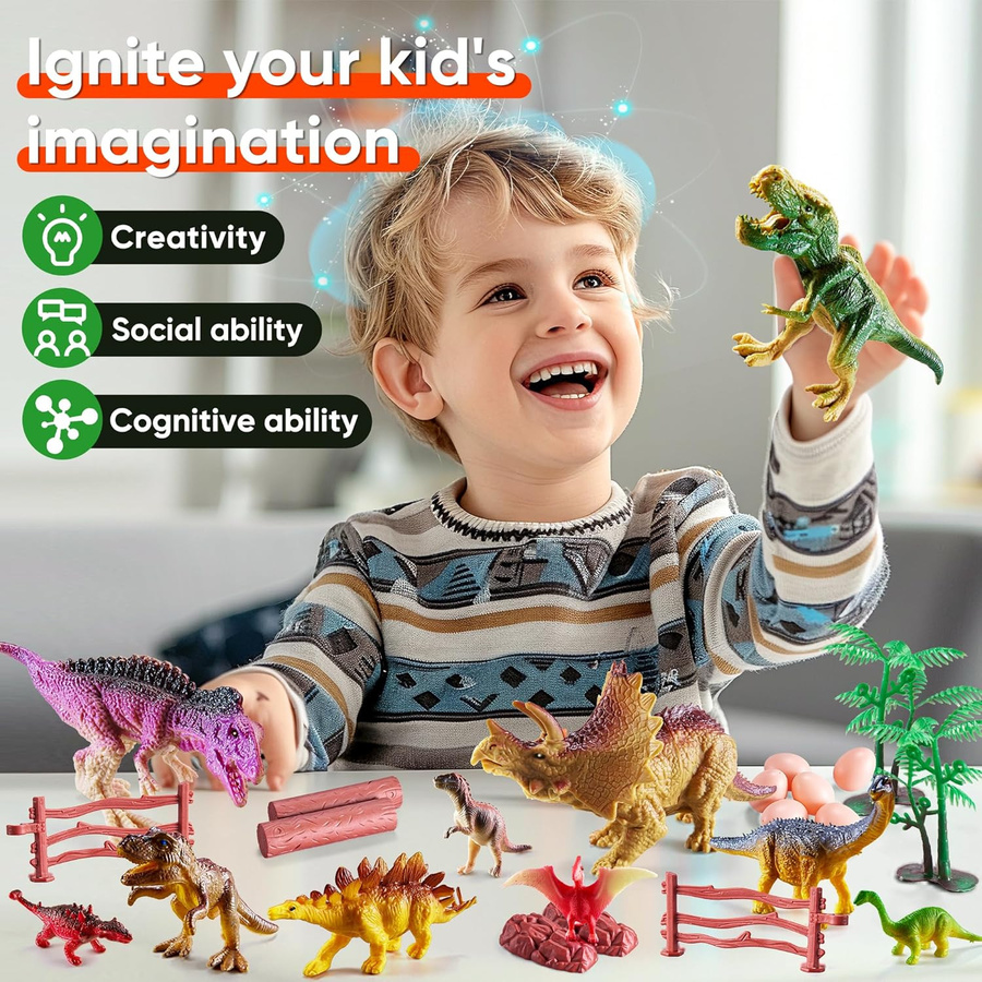 Linyi toy Dinosaurier Spielset grün 46-teiliges Set - Bild 4